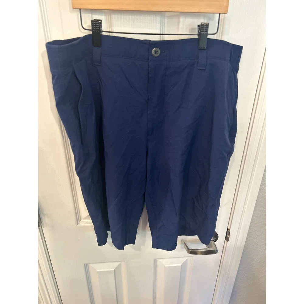 Under Armour Golf Shorts Navy Blue Flat Front Performance Athletic Mens‎ 38W